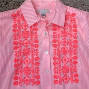 J. Crew | Pink |  Embroidered Top | 00